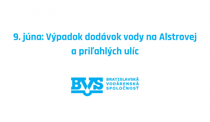 Fotka pre článok Alstrova: výpadok dodávky vody do 12:00