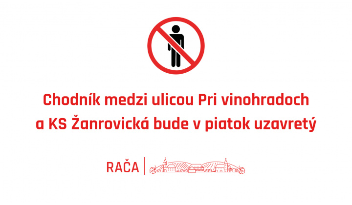 Fotka pre článok Chodník na Žarnovickú bude v piatok zatvorený
