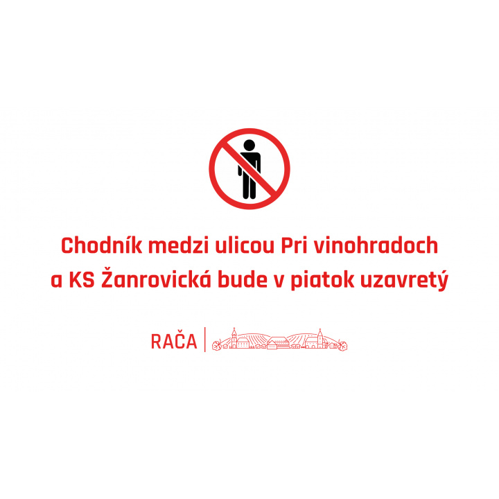 Menšia fotka pre článok Chodník na Žarnovickú bude v piatok zatvorený